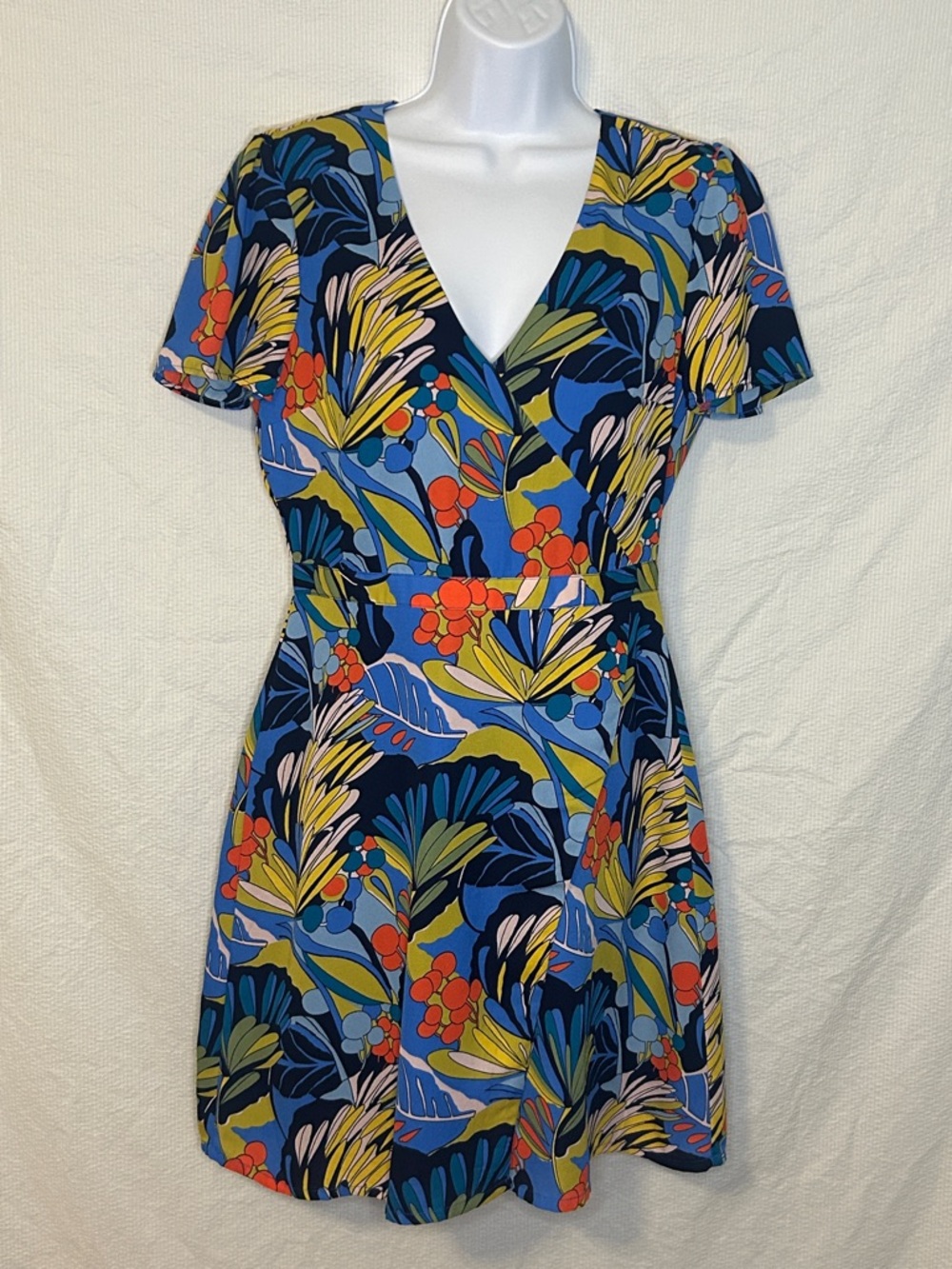 J Crew Mercantile Colorful Bold Tropical Print Romper, Size 4